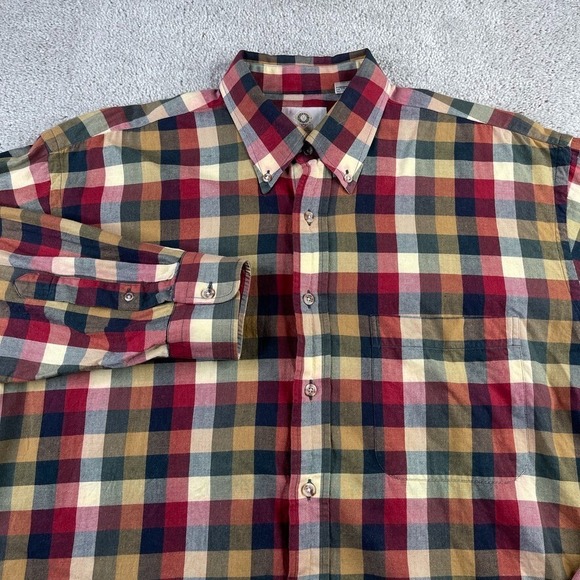 Viyella Shirt Mens Large Multicolor Checkered Cotton Wool Blend Button Up - Picture 1 of 15